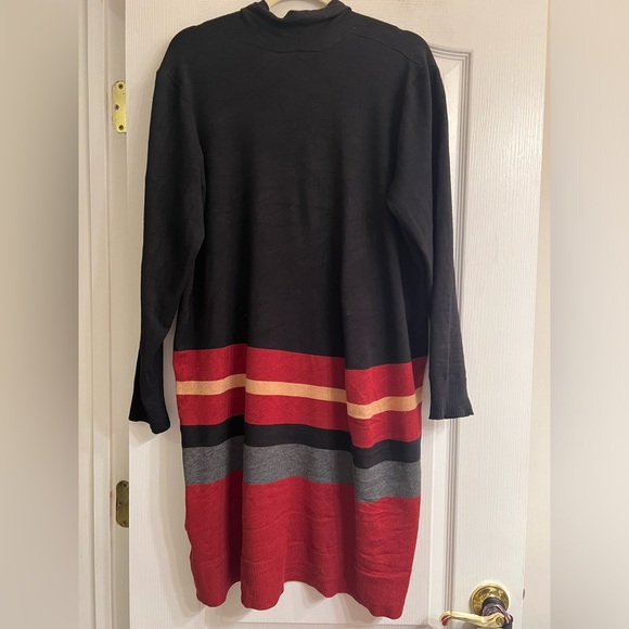 Lane Bryant Colorblock Striped Overpiece Cardigan Duster Sweater - size 14/16 - Picture 5 of 10